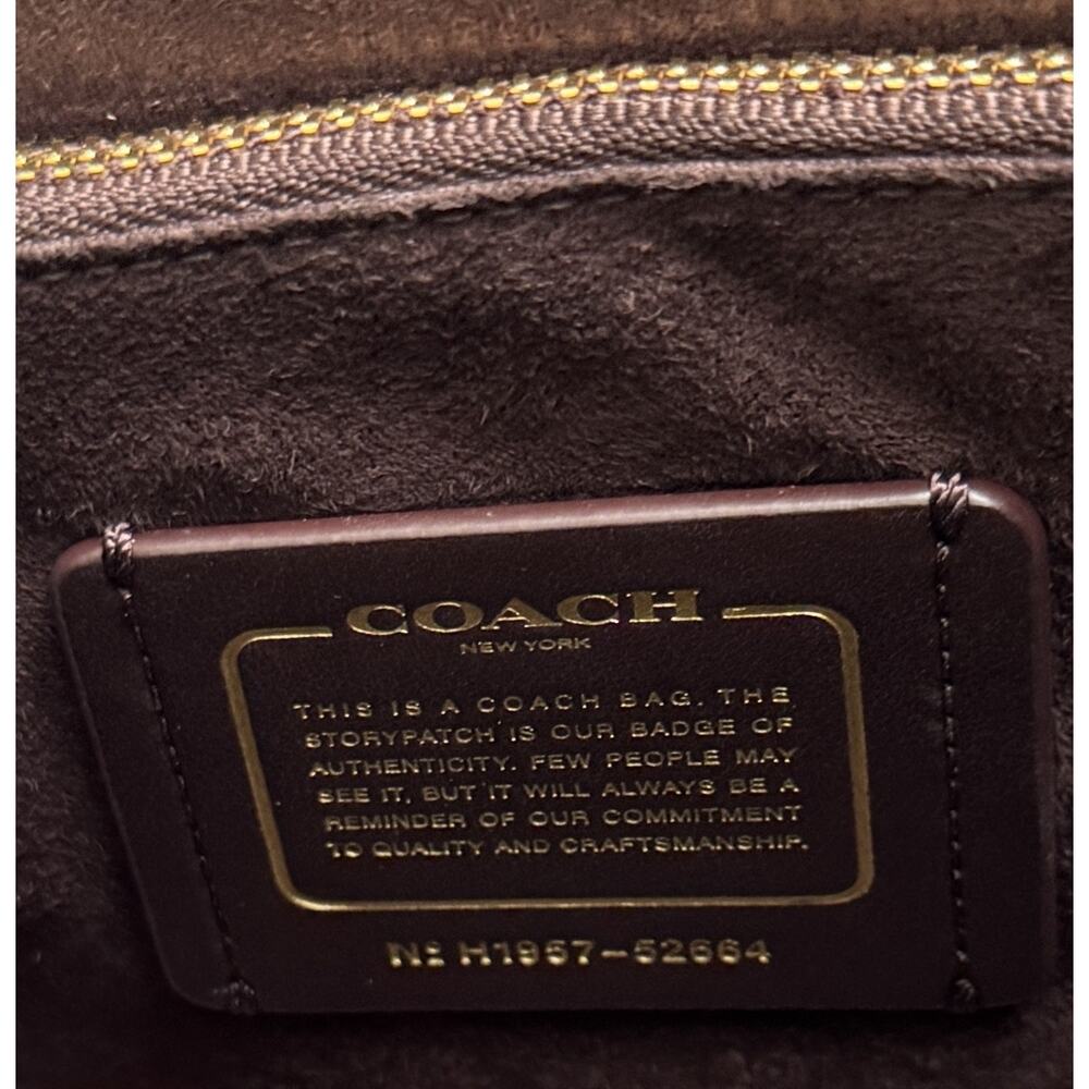Coach Parker Top Handle Bag, Maroon Red Leather, Crossbody Bag, Satchel - Picture 7 of 11